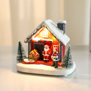 Christmas luminous resin house decoration, hotel shopping mall home scene, Christmas decoration, Christmas small gifts