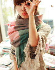 Scarf Winter Women's New Color Grid Imitation Cashmere Scarf Autumn Winter Thick Fashion Warm Versatile Scarf Shawl