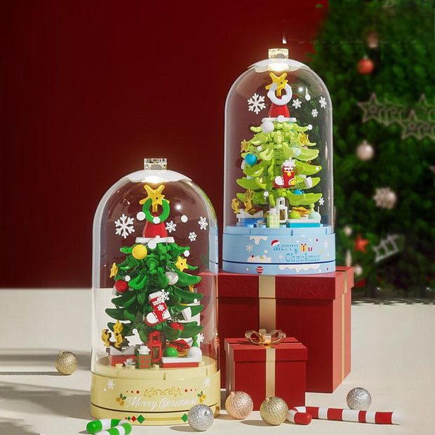 Christmas gift, Christmas tree, music box, assembled building blocks, toys