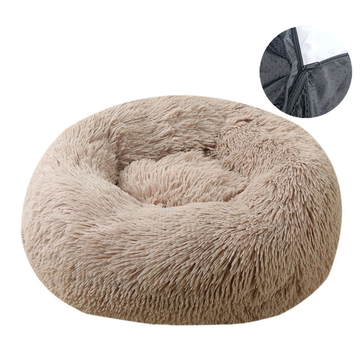 Dog bed, removable and washable round plush pet bed, cat bed, warm pet supplies, dog bed, pet bed, pet mat