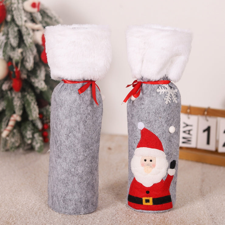 Christmas decorations snowmen red wine bags belts elderly stickers Christmas wine bottle covers