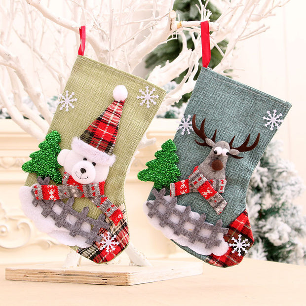 Santa Claus Christmas decorations Socks Christmas gift bags