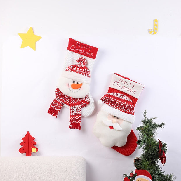 Large Christmas Socks Decoration Santa Claus Snowman Elk Christmas Bag Candy Socks Christmas Socks Gift Bag