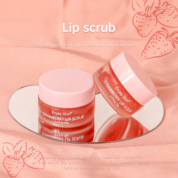 New updatse strawberry Lip Scrub Vegan Exfoliating Envase Para Sugar Pink Lip Scrub