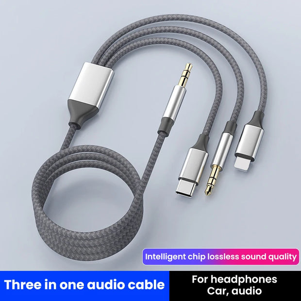 UX audio cable suitable for Apple Type-C three in one audio cable, computer audio two in one connection cable