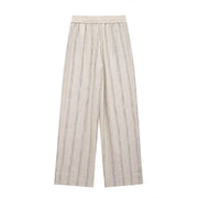 Linen striped suit jacket pants