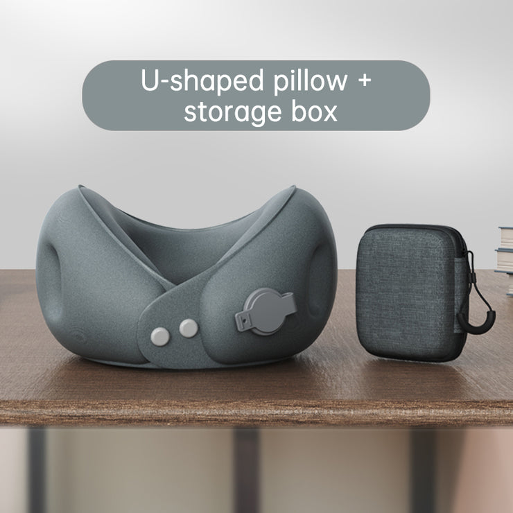 Inflatable U-shaped pillow portable neck pillow neck pillow can be stored airplane travel sleeping U-shaped pillow neck support neck cover