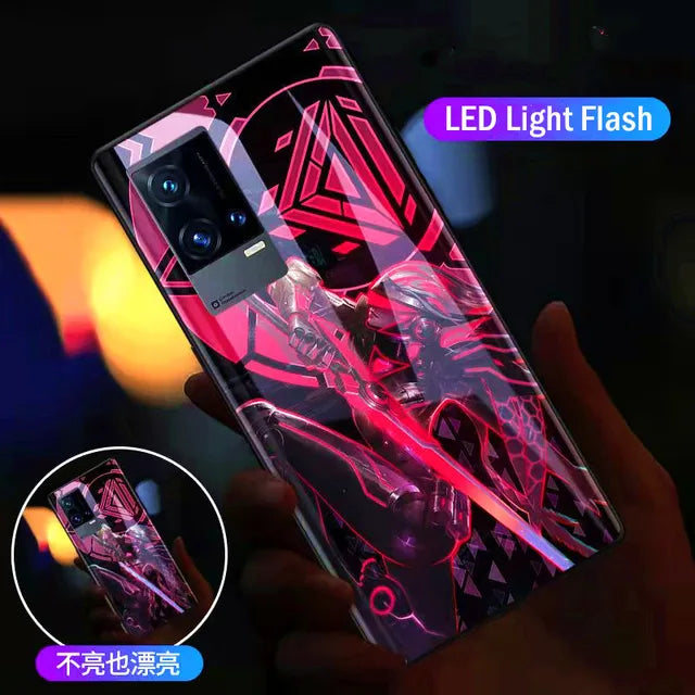 LED Flash Call Light Case For Samsung Galaxy S23 Ultra S22 21 Note 20 Ultra FE Selfie Light Cover for Samsung S21 S20 Plus Coque