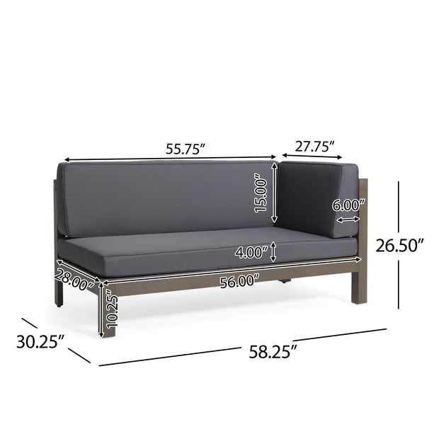 BRAVA X-BACK RIGHT CORNER BENCH, DARK GREY - Follow yourDream