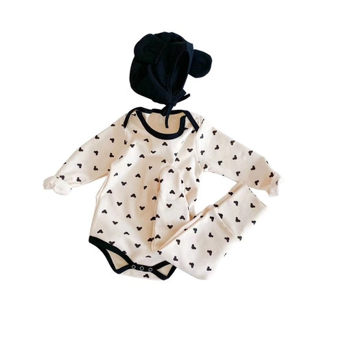 Baby Cartoon Print Pattern Soft Onesies Combo Trousers Sets - Follow yourDream