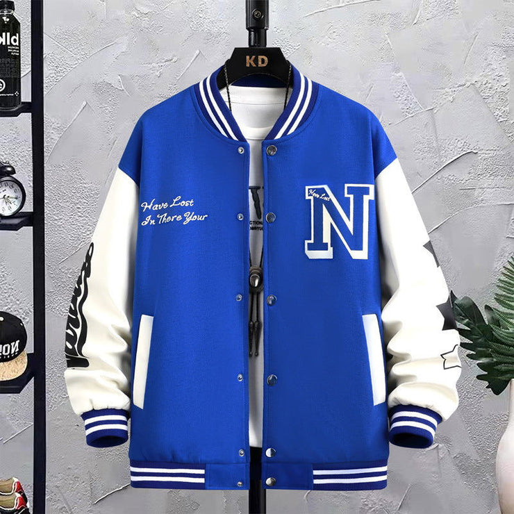 Baseball jacket, men's spring and autumn couple outfit, autumn and winter men's loose trendy brand American ins student jacket top - Follow yourDream