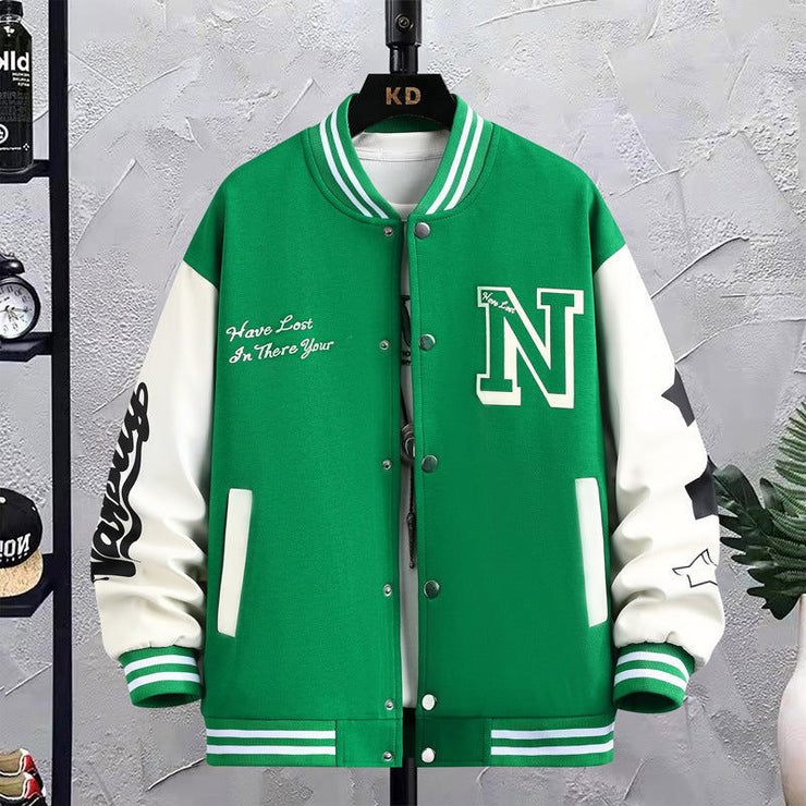 Baseball jacket, men's spring and autumn couple outfit, autumn and winter men's loose trendy brand American ins student jacket top - Follow yourDream