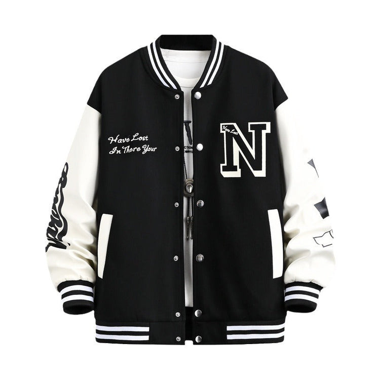 Baseball jacket, men's spring and autumn couple outfit, autumn and winter men's loose trendy brand American ins student jacket top - Follow yourDream
