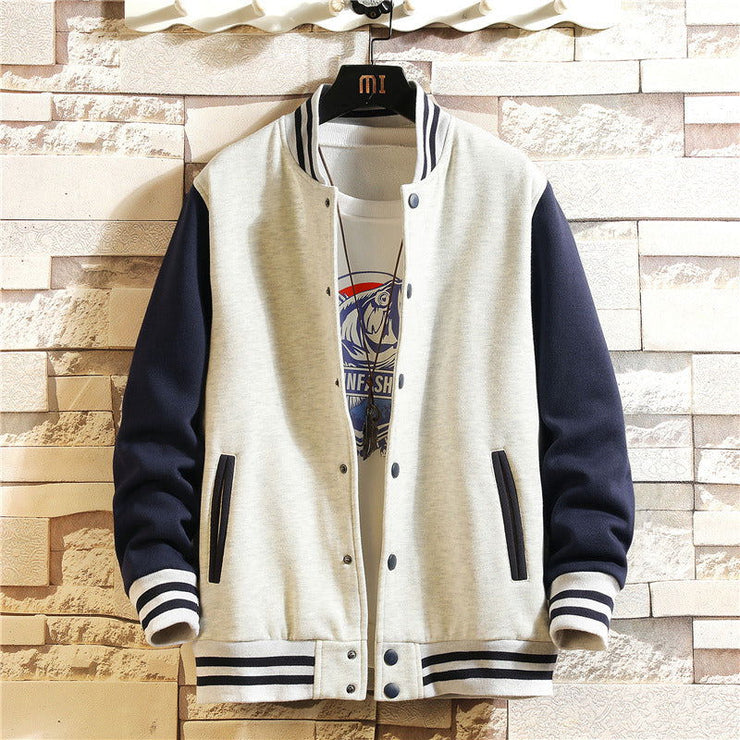 Baseball uniform, men's casual loose and trendy hoodie, men's plus size couple student class jacket - Follow yourDream