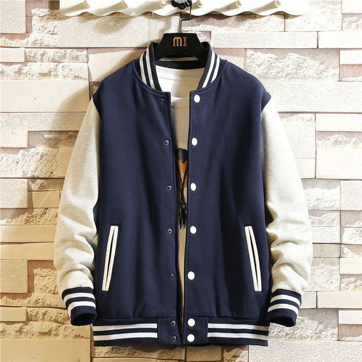 Baseball uniform, men's casual loose and trendy hoodie, men's plus size couple student class jacket - Follow yourDream