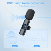 Basix 2.4G Wireless Lavalier Microphone 3in1 For iPhone Huawei Xiaomi Samsung Audio Video Recording Mic Live Broadcast Gaming - Follow yourDream