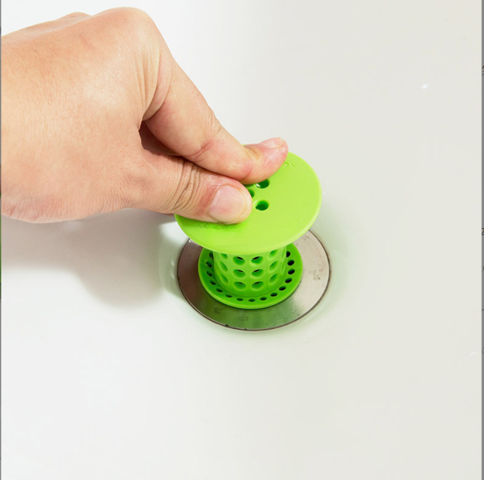 Bath Stopper Plug Sink Strainer Filter Sewer Dredge Device Shower Hair Stopper Bathroom Drain Hair Catcher bathroom accessories（green） - Follow yourDream
