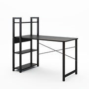 Bedroom desk, steel frame, computer desk, student desk, desk with 4 storage shelves, computer desk, metal and wood - Follow yourDream