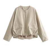 Beige Jackets Korean Style Women's  Golf Wear Women Korean Baseball Uniform Pretty Bomber Elegant Women's Jackets - Follow yourDream