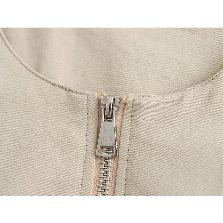 Beige Jackets Korean Style Women's  Golf Wear Women Korean Baseball Uniform Pretty Bomber Elegant Women's Jackets - Follow yourDream