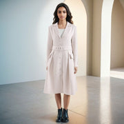 Belt and waist collection fashionable temperament single breasted solid color trench coat women's three-dimensional - Follow yourDream