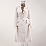 Belt and waist collection fashionable temperament single breasted solid color trench coat women's three-dimensional - Follow yourDream
