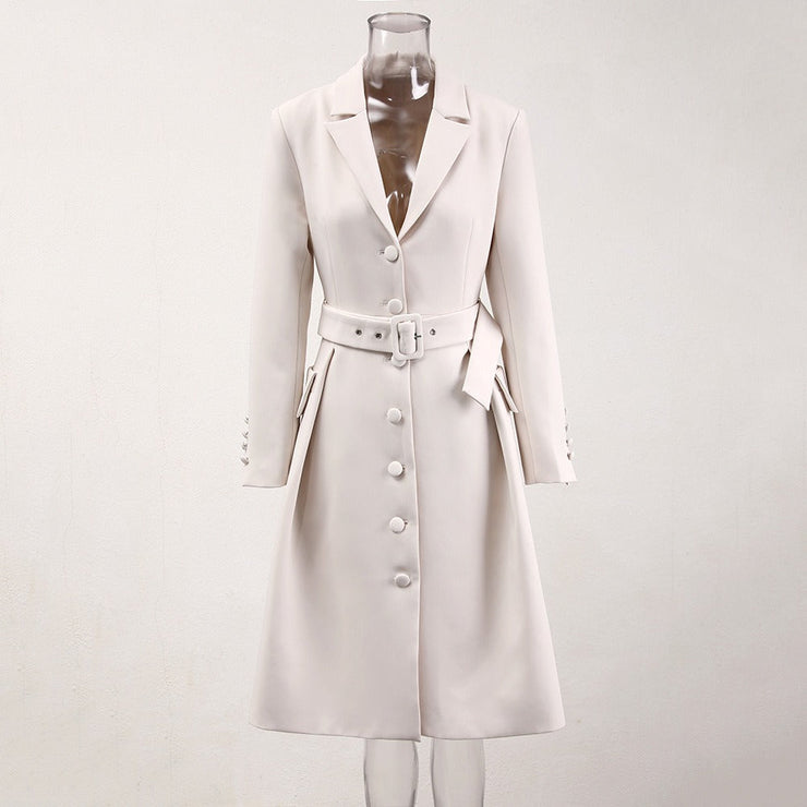Belt and waist collection fashionable temperament single breasted solid color trench coat women's three-dimensional - Follow yourDream
