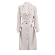 Belt and waist collection fashionable temperament single breasted solid color trench coat women's three-dimensional - Follow yourDream