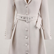 Belt and waist collection fashionable temperament single breasted solid color trench coat women's three-dimensional - Follow yourDream