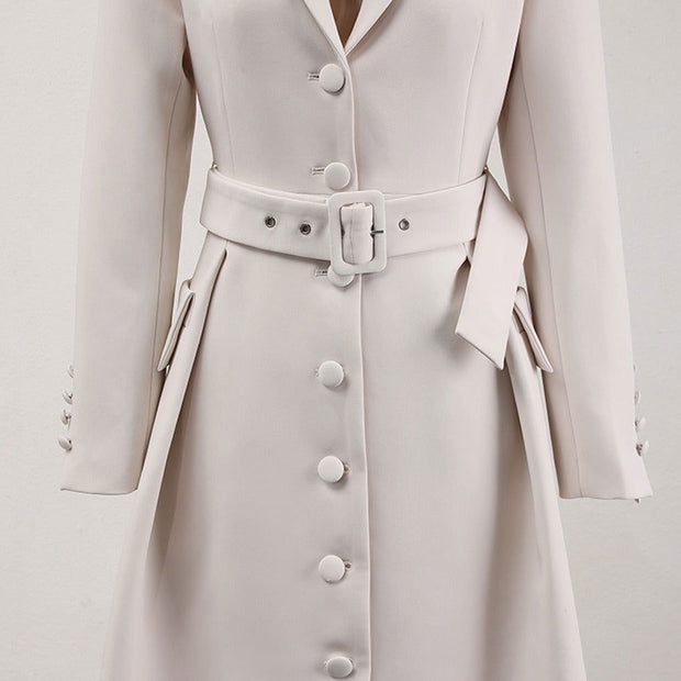 Belt and waist collection fashionable temperament single breasted solid color trench coat women's three-dimensional - Follow yourDream
