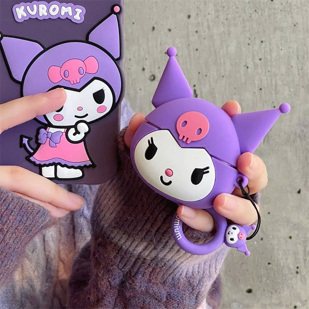 Big Head Kuromi Suitable For Airpods Protective Case 2 Cute Apple Wireless Bluetooth 3rd Generation Pro Headset Silicone - Follow yourDream