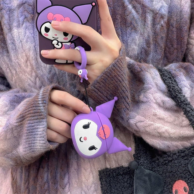 Big Head Kuromi Suitable For Airpods Protective Case 2 Cute Apple Wireless Bluetooth 3rd Generation Pro Headset Silicone - Follow yourDream