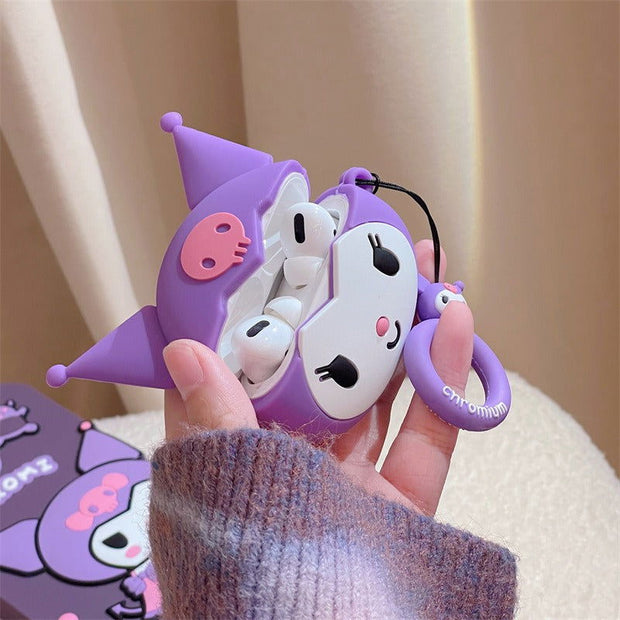 Big Head Kuromi Suitable For Airpods Protective Case 2 Cute Apple Wireless Bluetooth 3rd Generation Pro Headset Silicone - Follow yourDream