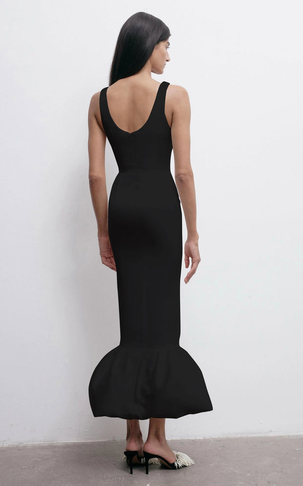 Black Color Women Sleeveless Sexy O-Neck Pearl Beading Bodycon Bandage Gown Dress Celebrate Fashion Evening Party Outfit Vestido - Follow yourDream