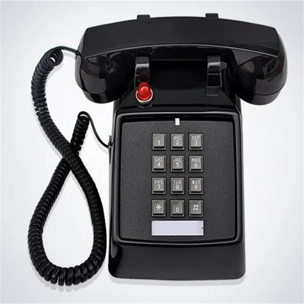 Black landline telephone Plastic Home office Retro Wire Landline fixed Phone Europe style - Follow yourDream
