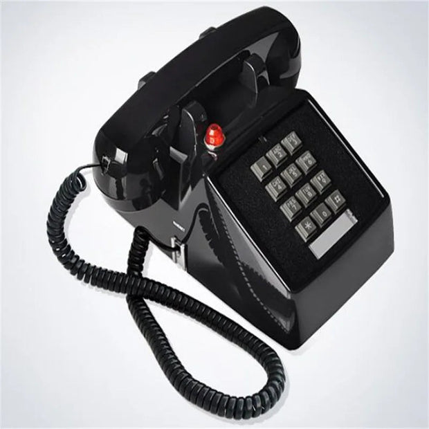 Black landline telephone Plastic Home office Retro Wire Landline fixed Phone Europe style - Follow yourDream