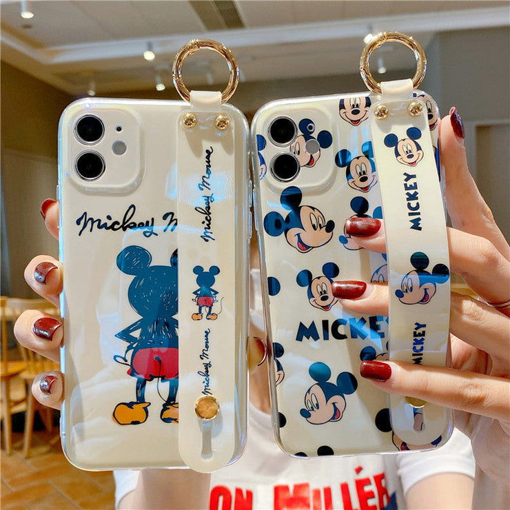 Blu Ray Cute Mickey Suitable For Iphone12pro Mobile Phone Case Wristband Apple 7plus Mickey Mouse 11 Protective Case - Follow yourDream