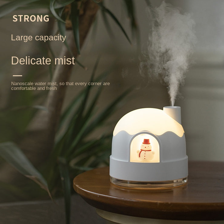 Christmas gifts Christmas gifts Snowy house night light humidifier spray water replenishing air mute humidifier