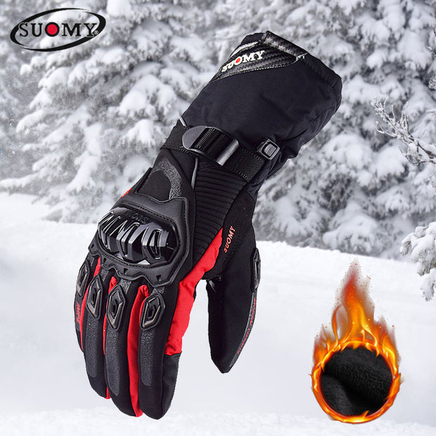 Motorcycle waterproof, windproof, warm winter touch-screen motorcycle riding gloves hand guards anti-fall thick long gloves