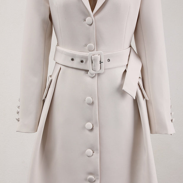 Belt and waist collection fashionable temperament single breasted solid color trench coat women's three-dimensional