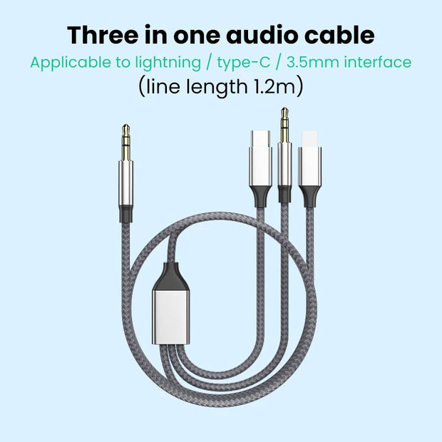 UX audio cable suitable for Apple Type-C three in one audio cable, computer audio two in one connection cable