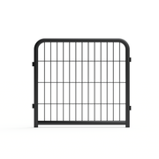 8-panel dog fence, 24 inch small dog pet fence, portable indoor pet game fence. Black, 22.2 inches wide x 23.6 inches high.