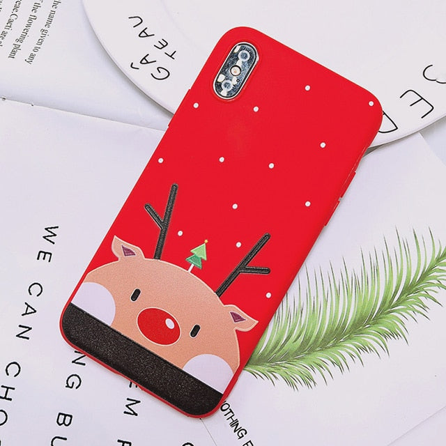 Santa Claus Phone Case For iPhone 5 S SE 6S 7 8 Plus X XR XS 11 Pro Max Cartoon Christmas Deer Snowman Soft TPU Phone Cover Case