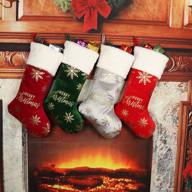 Christmas Stocking Decorations Embroidered Decorations Christmas Hot Stamped Socks