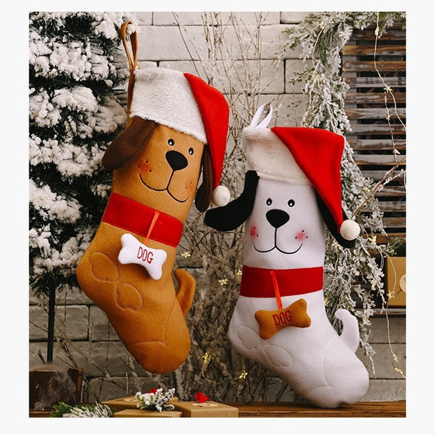 Christmas Decorations Christmas Dog Bone Gift Socks Creative New Pet Socks Christmas Socks Gift Bag