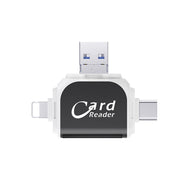 Plug and play for Apple and Android phones multifunctional card reader four in one multifunctional TF card SD card