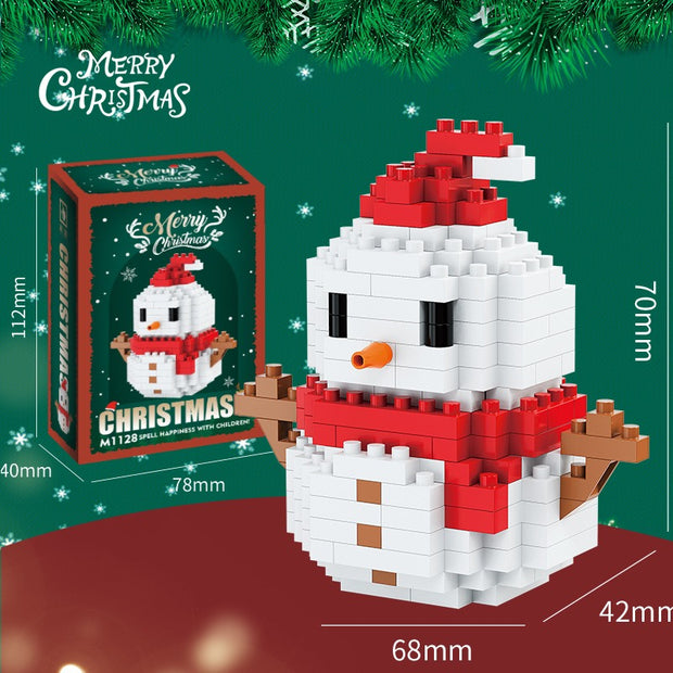 Compatible with building blocks, small particle assembly, snowman, Christmas reindeer, Christmas gifts, children's toy gifts