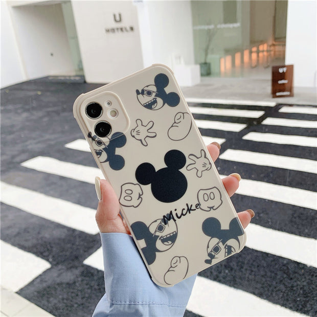 Cute scattered Mickey Minnie Suitable for Apple 12pro Mobile Phone Case iPhone 11 / 8plus Silicone Soft Sover X