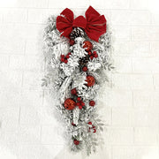 Christmas Floral Wreath Door Hanging Christmas Decorations Christmas Wreath Rattan Upside Down Tree Ornaments