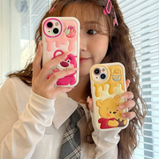 Cute Bear Suitable for iPhone 14 promax Apple 13 Phone Case 12 New 11 Cartoon xs Leather Soft Cover